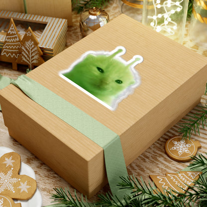 Cute glorp sticker!! :) [ Funny Alien Cat Kiss-Cut Stickers, Cute Cat Decals for Laptops, Water Bottles, Journal, Gift for Cat Lovers, Home Decor ] Twitch chat meme