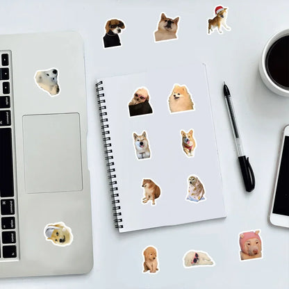 bulk funny/cute dog stickers :) [ 10/50/100pcs Funny Dog Stickers Cartoon Cute Decals Toy Stationery Guitar Phone Bicycle Laptop Luggage Car Kids Sticker ]