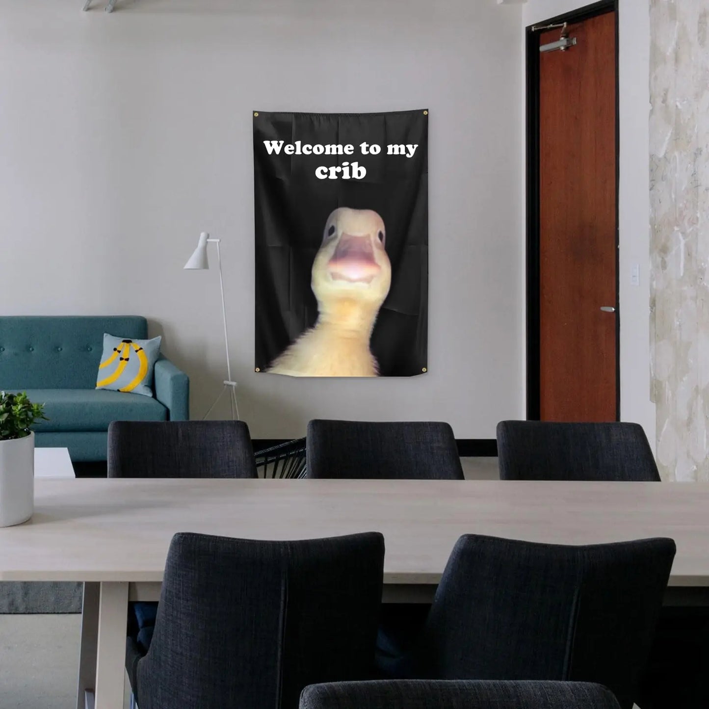 funny duck wall flag [ Welcome to My Crib Flag 2x3 Feet Funny Flags with 4 Shiny Brass Grommets for Tapestry Dorm Room Home College Decor ]
