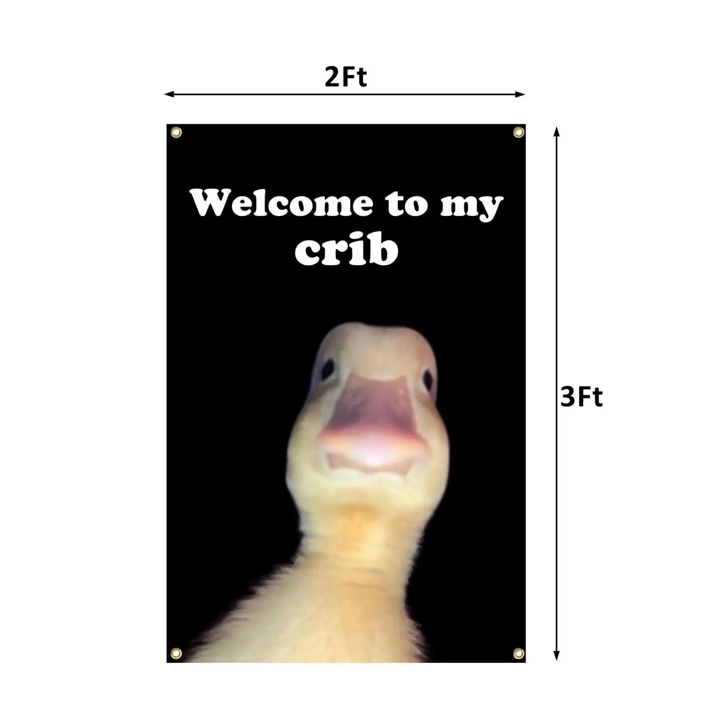 funny duck wall flag [ Welcome to My Crib Flag 2x3 Feet Funny Flags with 4 Shiny Brass Grommets for Tapestry Dorm Room Home College Decor ]