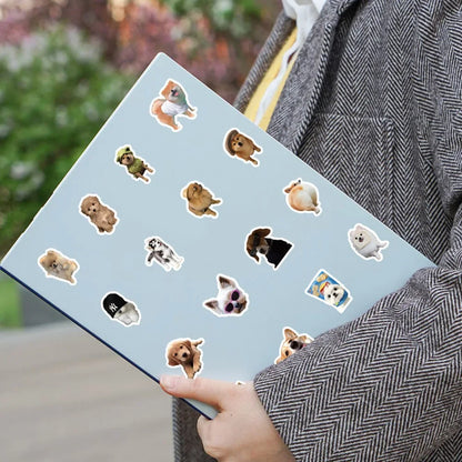 bulk funny/cute dog stickers :) [ 10/50/100pcs Funny Dog Stickers Cartoon Cute Decals Toy Stationery Guitar Phone Bicycle Laptop Luggage Car Kids Sticker ]