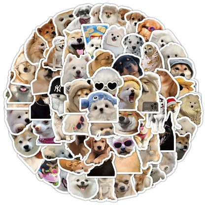 bulk funny/cute dog stickers :) [ 10/50/100pcs Funny Dog Stickers Cartoon Cute Decals Toy Stationery Guitar Phone Bicycle Laptop Luggage Car Kids Sticker ]